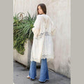 Crochet Open Patch Longline Kimono - VacationGrabs