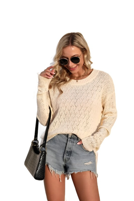 Women's Sweaters Crochet Pullover Sweater