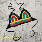 Multi Black crochet top crochet, colorful design for summer outings
