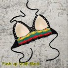 Push up multi black crochet top crochet with colorful patterns for summer wear