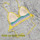 Crochet top crochet in multi yellow, perfect for summer beachwear