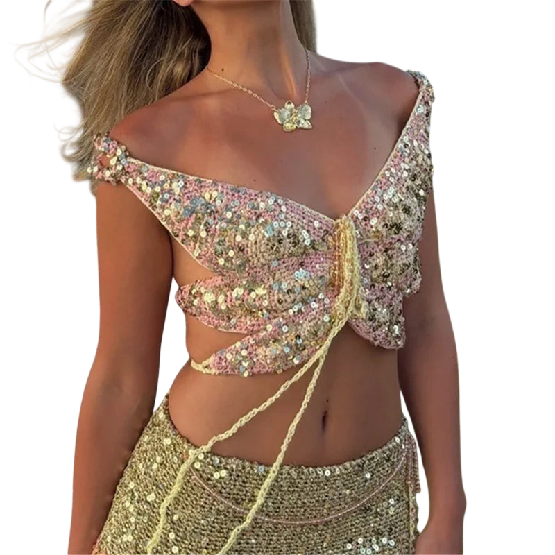 Crochet Top Crop for Women - Vacation Wardrobe Essential