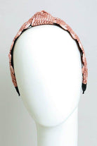 Leto Accessories crochet trim fashion headband in pink and black design for stylish hair accessory
