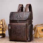 crocodile-pattern leather laptop travel backpack (photo 2 of 10)