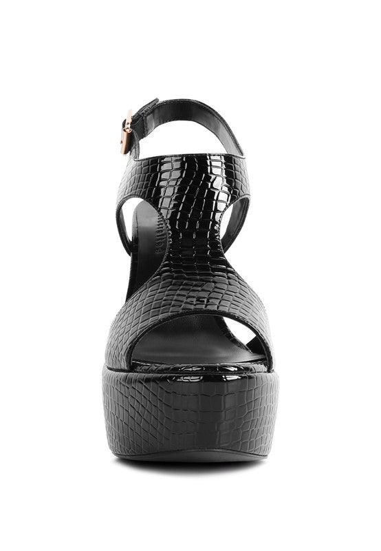 Women's Shoes - Heels Croft Croc High Heeled Cut Out Sandals