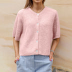 Women's pink crop top, soft material, perfect for casual outings