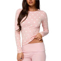 Women's pink polka dot crop top in soft stretchy fabric