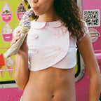 Women's pink crop top, cotton, perfect for summer outings