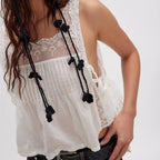 Women's white crop top with lace detail, perfect for summer outings