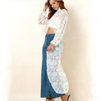 Women's white lace crop top, perfect for a stylish summer outfit