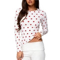 Women's polka dot crop top, long sleeve, casual style for everyday wear
