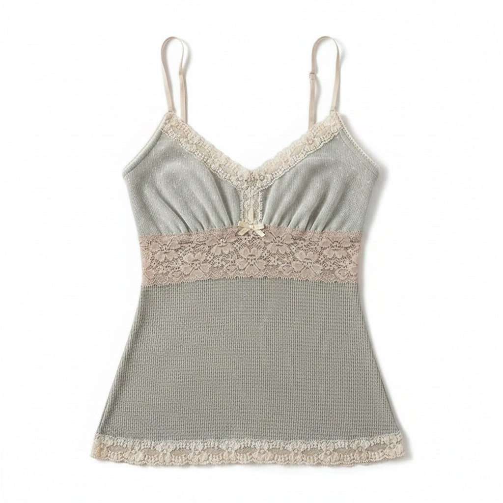 Women's crop tops in beige lace and textured fabric for casual wear