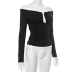 Women's black crop tops, fitted design, perfect for casual outings