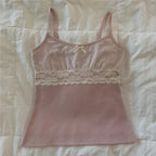 Women's crop tops in pink lace trim, perfect for summer outings