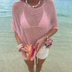 Pink crop tops, lightweight fabric, perfect for beachwear