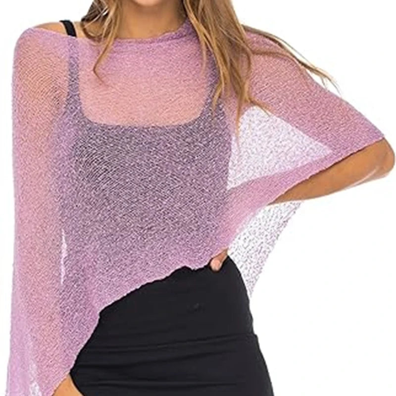 Women's purple sheer crop tops, lightweight for summer outings.