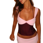 Women's Vacation Crop Top | Stretch Patchwork Tank