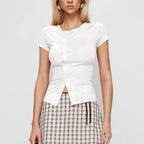 Women's white crop tops in soft cotton blend for casual wear