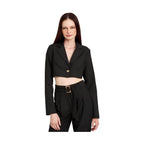 Cropped Jacket With Shirred Detail - VacationGrabs