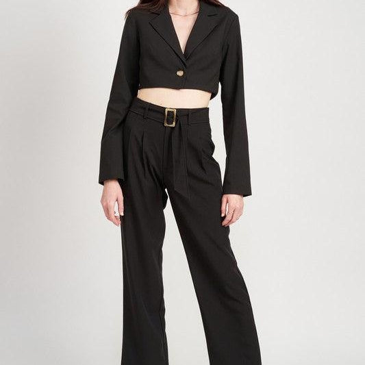 Women's Shirts Cropped Jacket With Shirred Detail