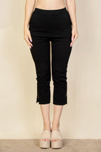 Women's black cropped pants for women, comfortable stretch material