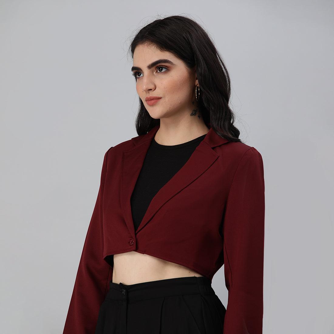 Women's Blazers Cropped Tailored Blazer