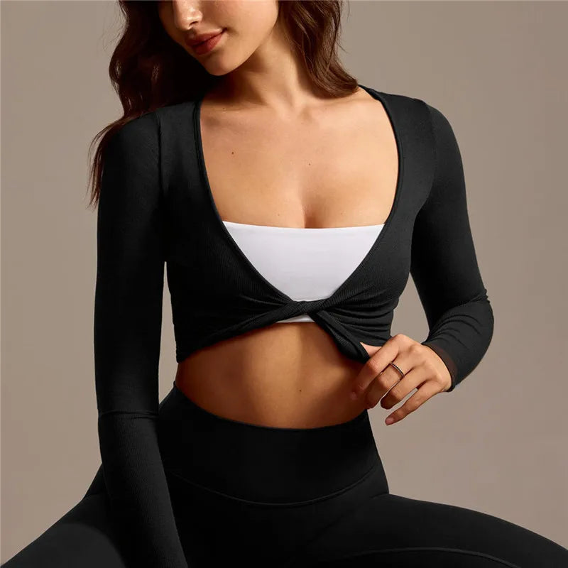 Women's black cropped tops, soft material for casual wear