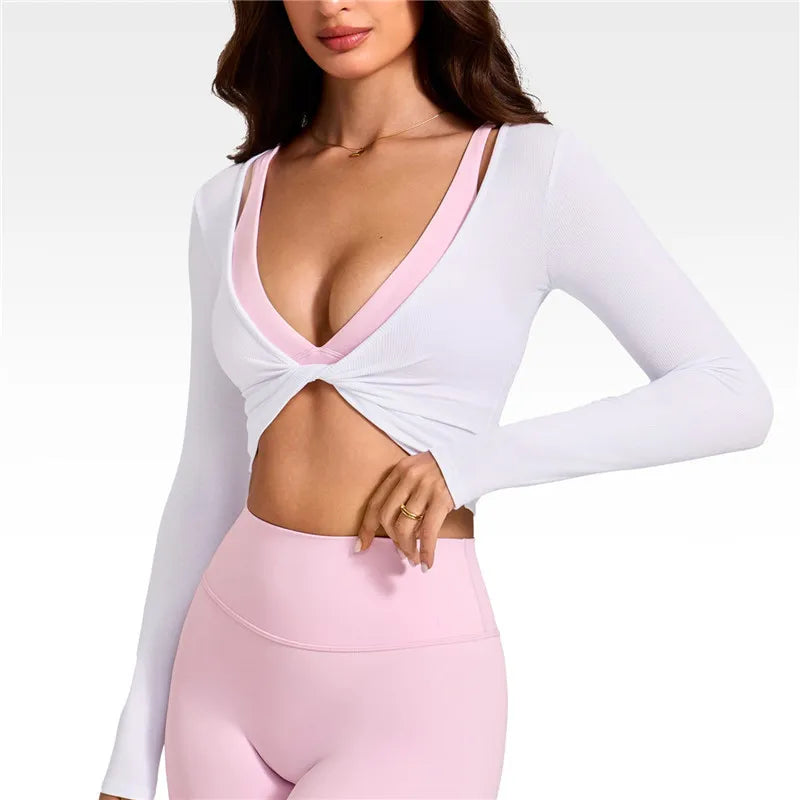 Women's white and pink cropped tops, stylish and comfortable for casual wear