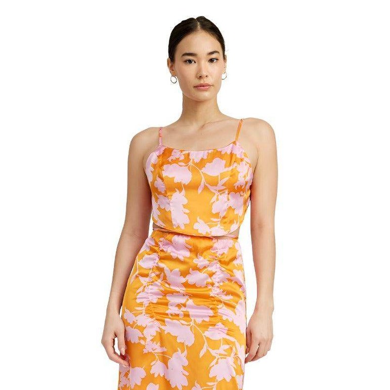 Cropped Woven Top With Back Tie - VacationGrabs