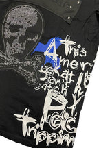 Men's black tee with cross chrome hearts design for casual wear