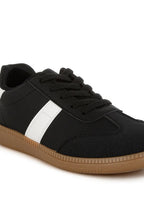 Rag Company women's crossover classic lace-up flatform sneaker in black and white