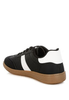 Rag Company women's crossover classic lace-up flatform sneaker in black and white
