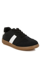 Rag Company crossover classic lace-up flatform sneaker in black and white