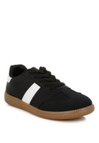 Rag Company crossover classic lace-up flatform sneaker in black and white