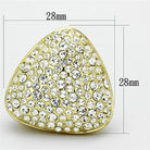 VacationGrabs crystal embellished gold ring with a unique triangular design and sparkling stones