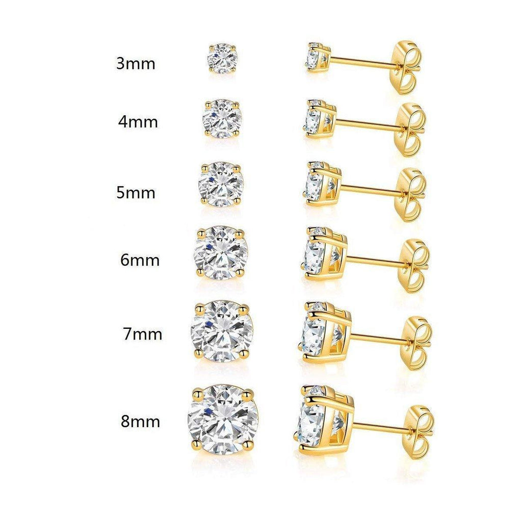 Women's Jewelry - Earrings Crystal Gemstone 9.00 Cttw Stud Earrings Set 18K White Gold...
