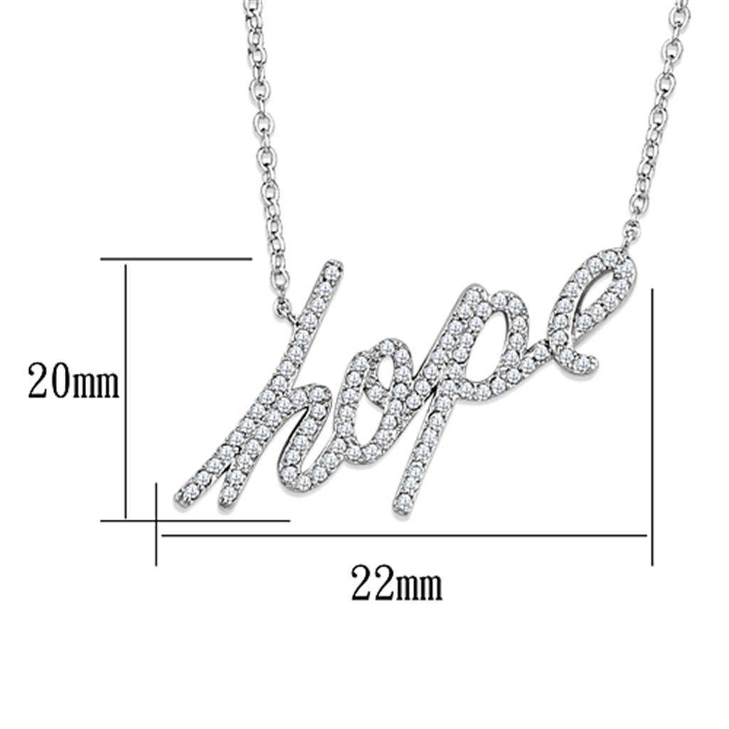 Crystal hope pendant necklace featuring a sparkling design on a silver chain for a stylish look