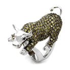 Crystal rhinestone bull ring with shiny details and a unique design for fashionable accessorizing
