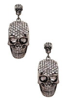 LA Jewelry Plaza crystal skull earrings featuring sparkling rhinestones for a bold fashion statement