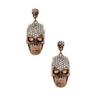LA Jewelry Plaza crystal skull earrings with sparkling rhinestones for a stylish gothic look