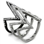 Unique crystal statement fashion ring crafted with bold geometric design and shimmering stones