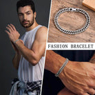 Stylish Cuban link bracelets for men showcased on a model's wrist, perfect for any occasion