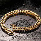 Gold Cuban link bracelets for men with a sleek design, perfect for stylish jewelry lovers