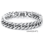 Stylish Cuban link bracelets for men in silver with a durable clasp, ideal for any occasion