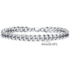 Shiny Cuban link bracelets for men in silver, featuring a durable clasp and sleek design