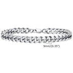 Shiny Cuban link bracelets for men in silver, featuring a durable clasp and sleek design