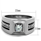 Stylish men's cubic zirconia fashion ring with a bold design and detailed band for a modern look