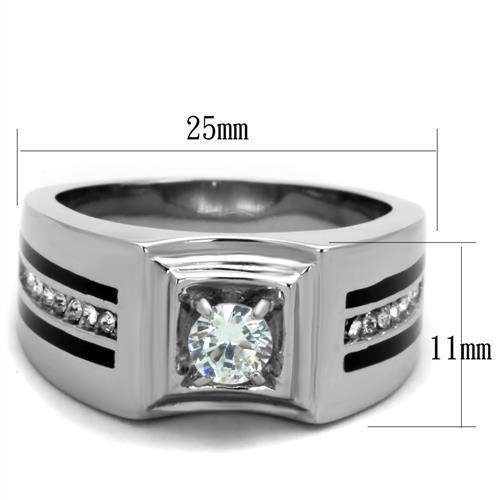 Stylish men's cubic zirconia fashion ring with a bold design and detailed band for a modern look