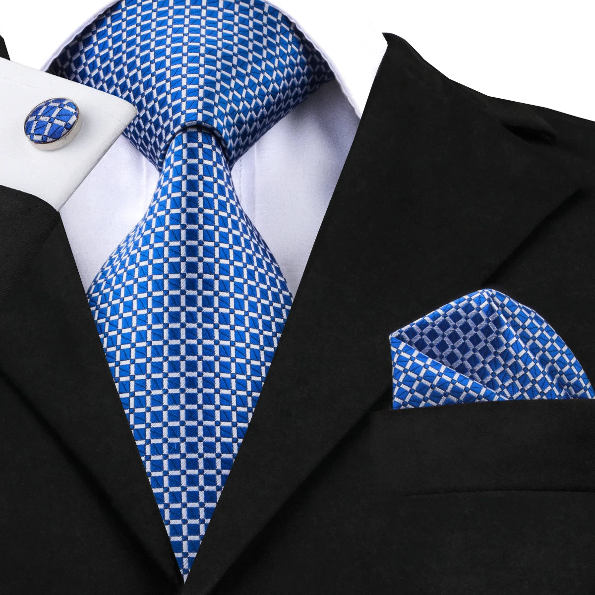 Blue patterned cufflinks cufflinks for formal attire, perfect accessory