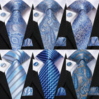 Blue cufflinks and matching ties for formal occasions